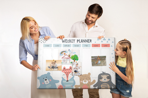 Cork memo board Weekly schedule