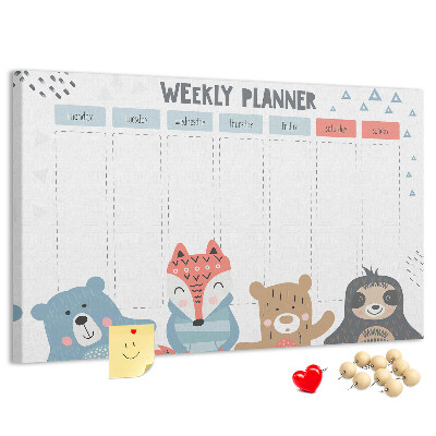 Cork memo board Weekly schedule