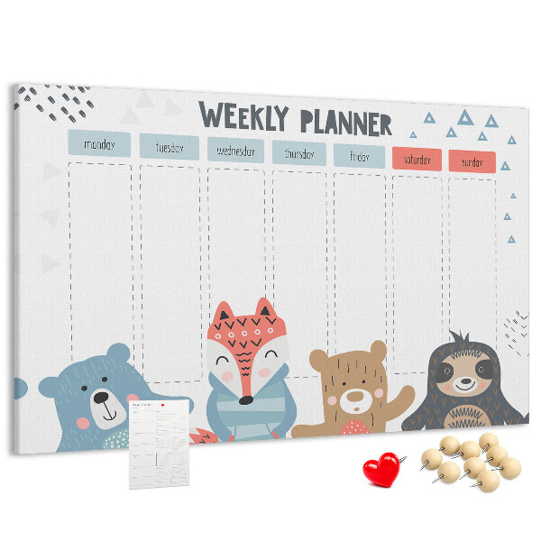 Cork memo board Weekly schedule