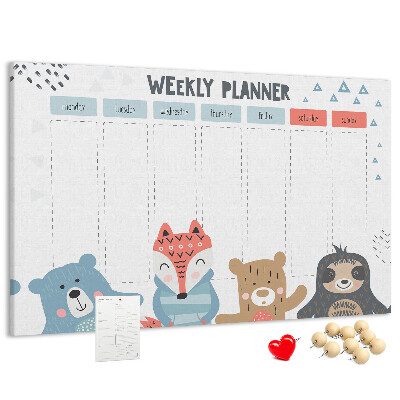 Cork memo board Weekly schedule