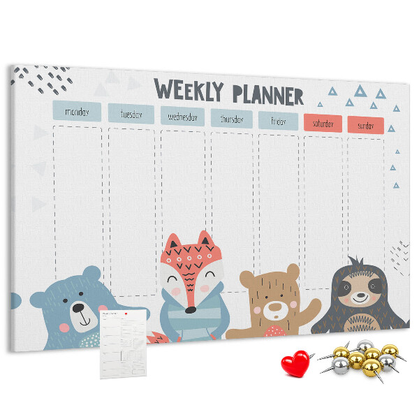 Cork memo board Weekly schedule