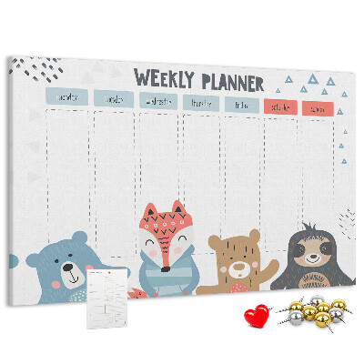 Cork memo board Weekly schedule