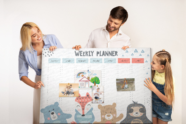 Cork memo board Weekly schedule