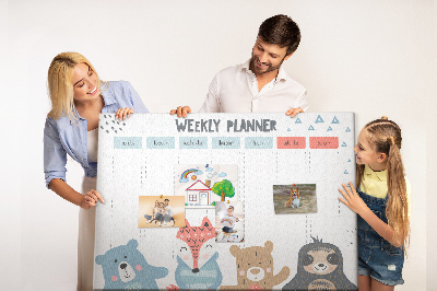 Cork memo board Weekly schedule