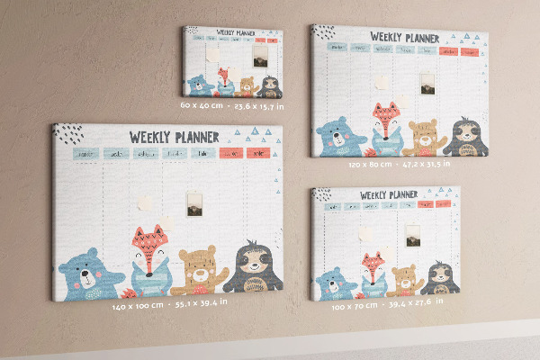 Cork memo board Weekly schedule