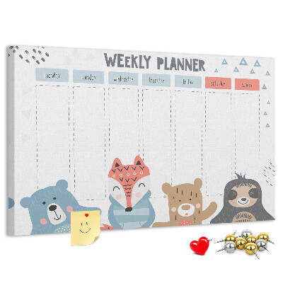 Cork memo board Weekly schedule