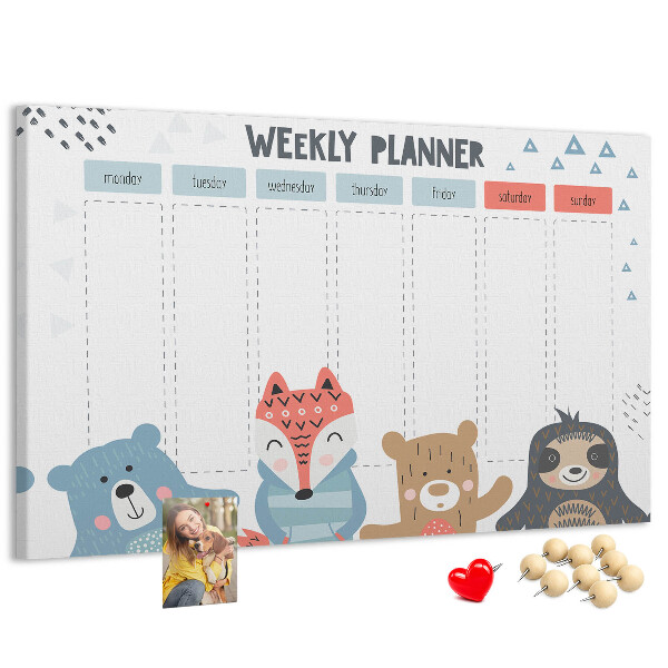 Cork memo board Weekly schedule