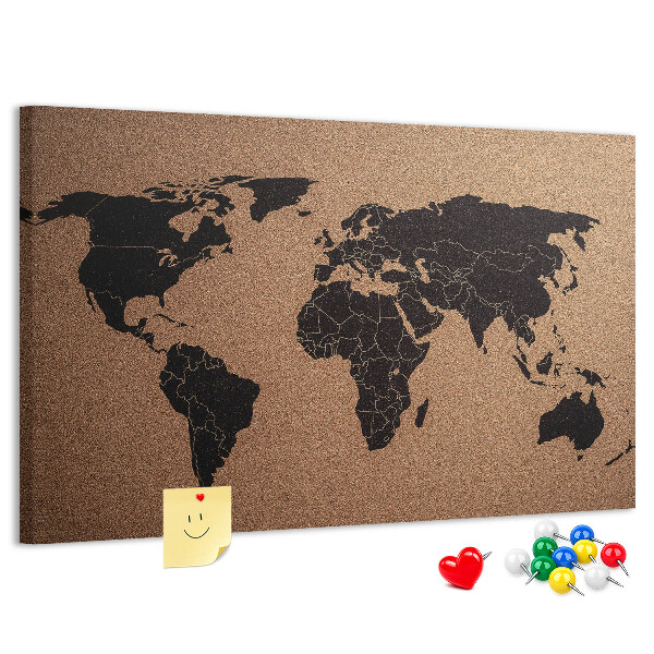 Cork board World map