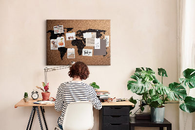 Cork board World map