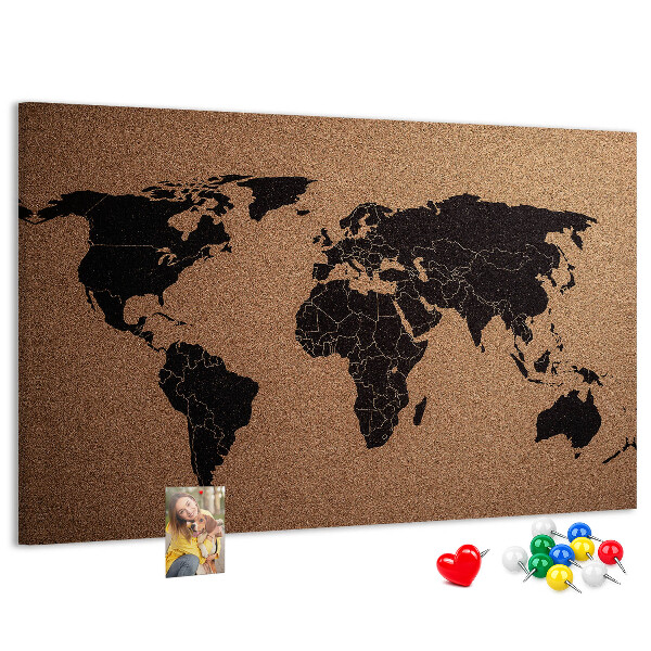 Cork board World map