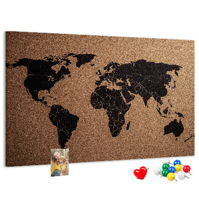 Cork board World map