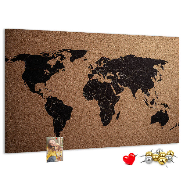 Cork board World map