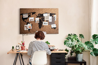 Cork board World map
