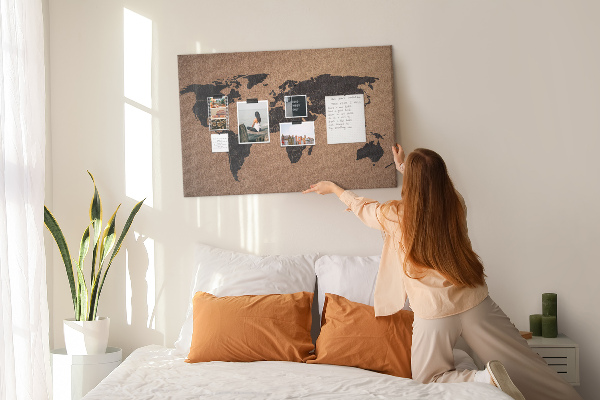 Cork board World map
