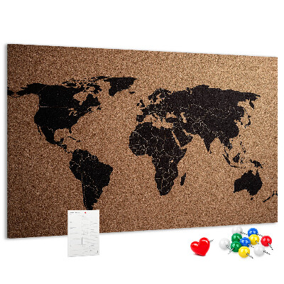 Cork board World map