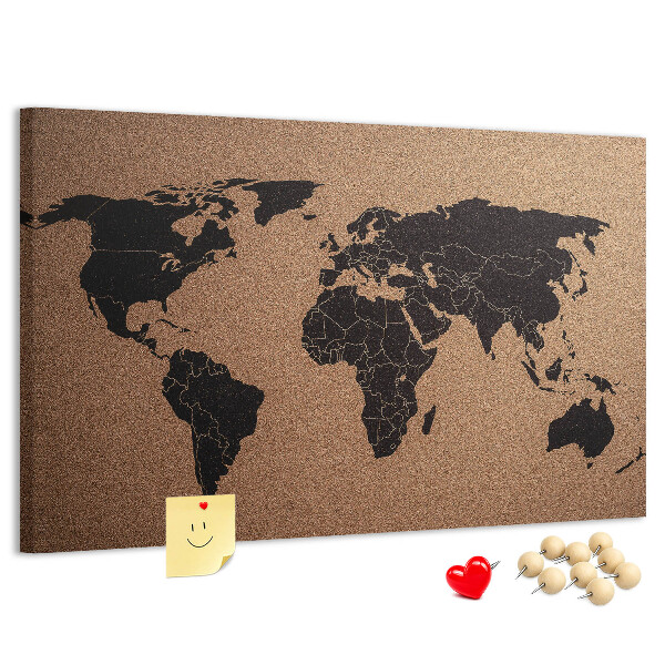 Cork board World map