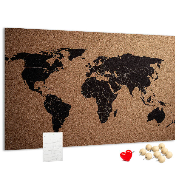Cork board World map