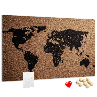 Cork board World map