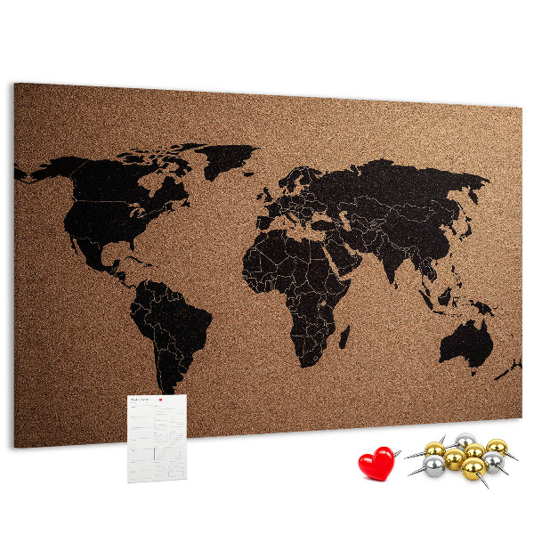 Cork board World map