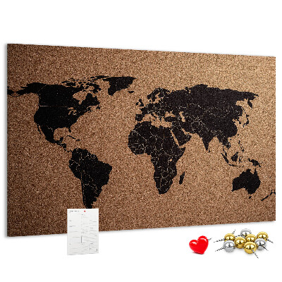 Cork board World map