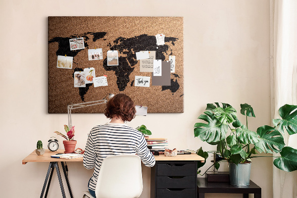 Cork board World map