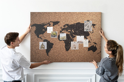Cork board World map