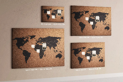 Cork board World map