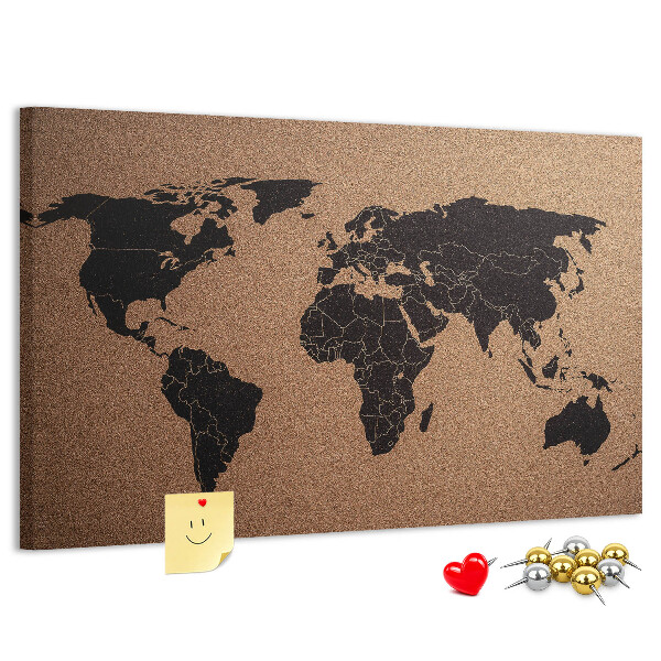 Cork board World map