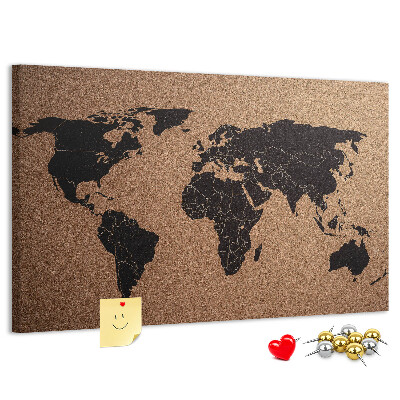 Cork board World map