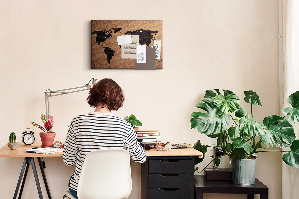 Cork board World map