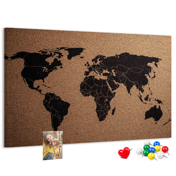 Cork board World map