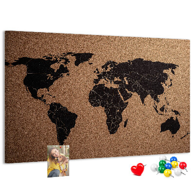 Cork board World map