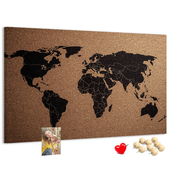 Cork board World map