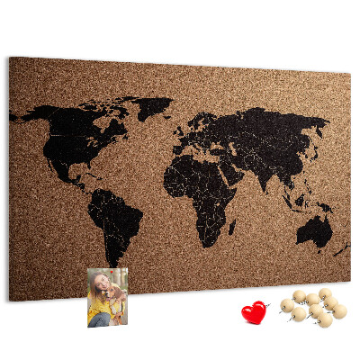 Cork board World map