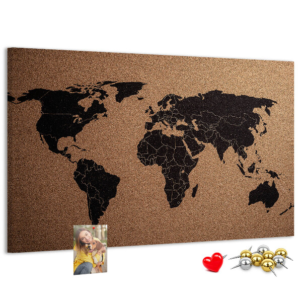 Cork board World map