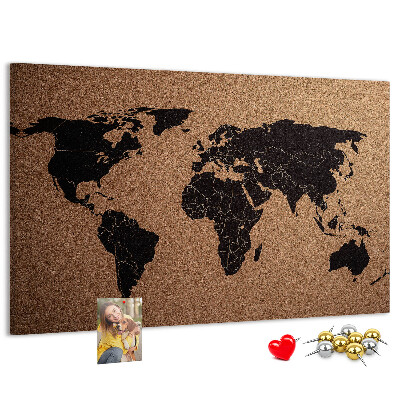 Cork board World map