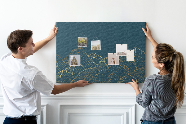 Cork display board Mountain sketch