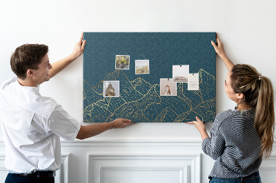 Cork display board Mountain sketch