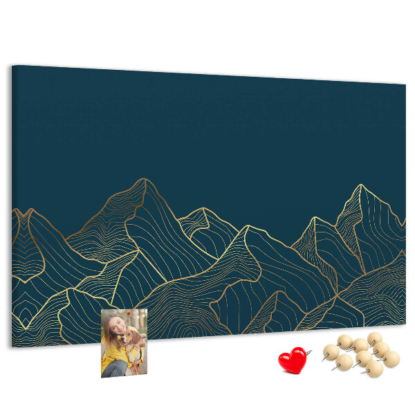 Cork display board Mountain sketch