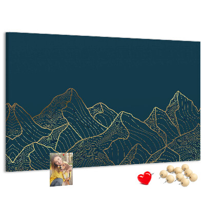 Cork display board Mountain sketch