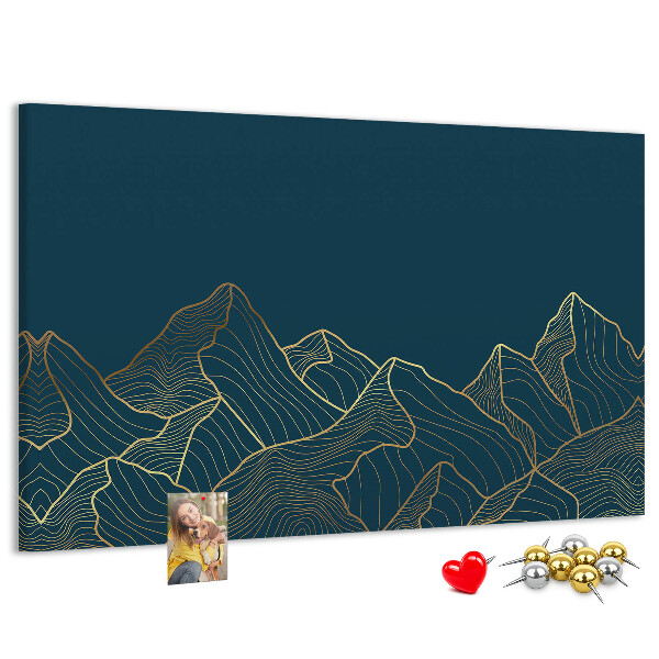 Cork display board Mountain sketch