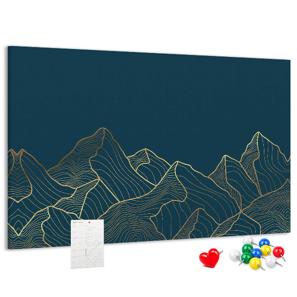 Cork display board Mountain sketch