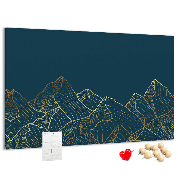 Cork display board Mountain sketch