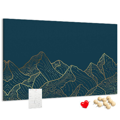 Cork display board Mountain sketch