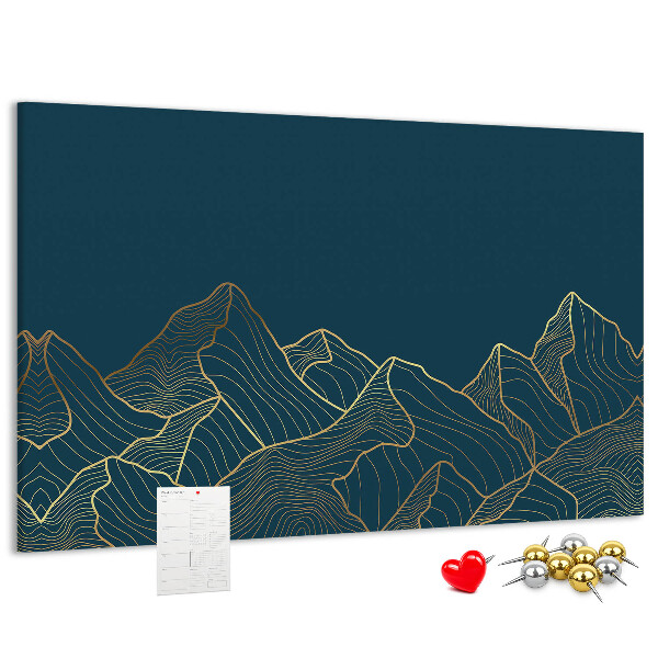 Cork display board Mountain sketch