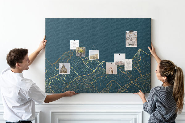 Cork display board Mountain sketch
