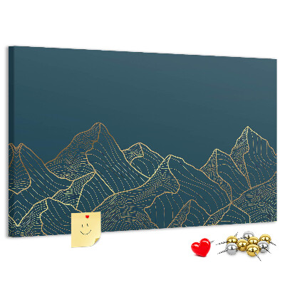 Cork display board Mountain sketch
