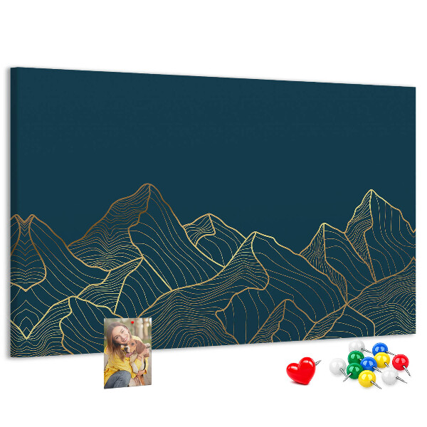 Cork display board Mountain sketch