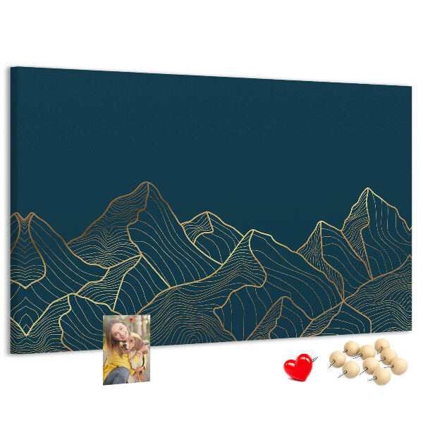Cork display board Mountain sketch