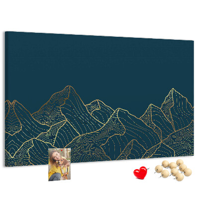 Cork display board Mountain sketch
